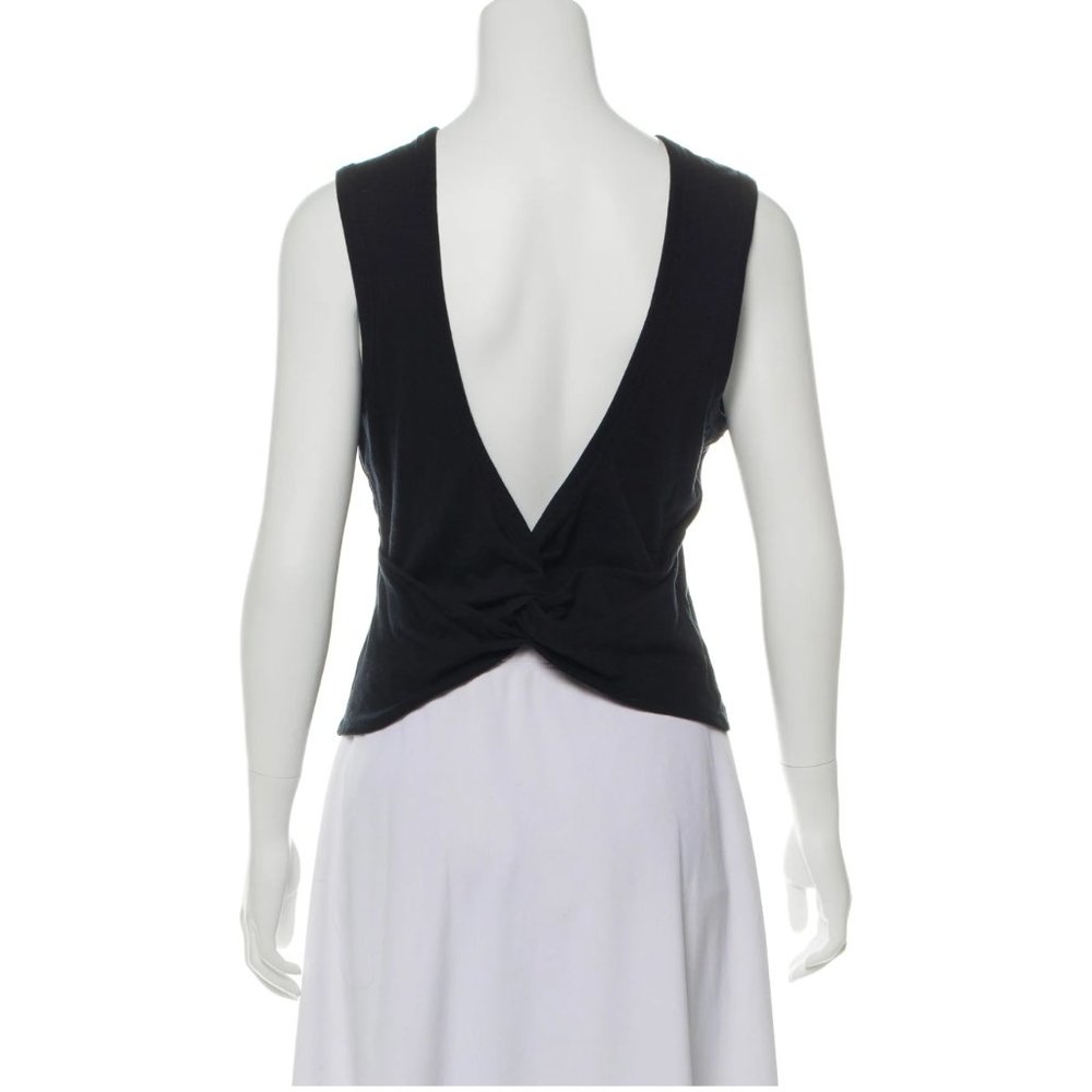 Alexander Wang Open Back Twist Sleeveless Black T-Shirt Tank Top Shirt L 8 10